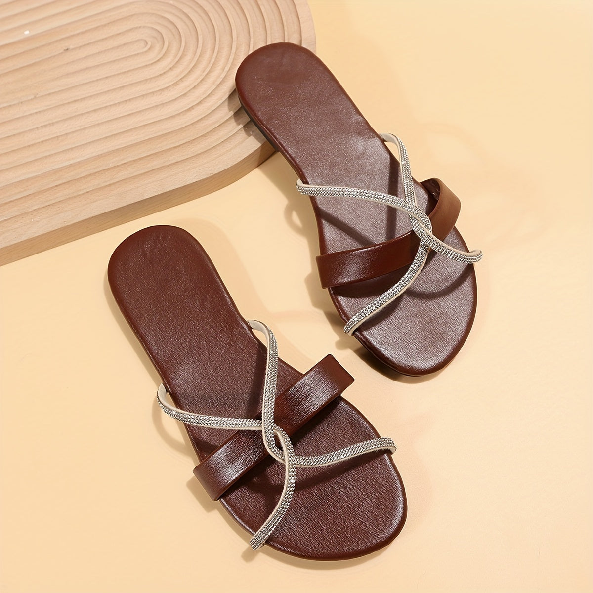 GlamorGem Cross Strap Sandals