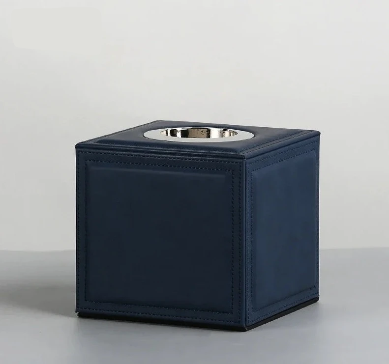 Milan Square Leather Tissue Box