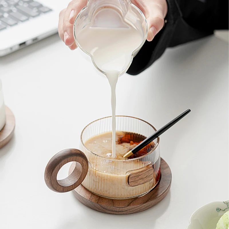 Mokuzai Traditional Glass Mug & Wooden Tray