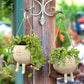 Swinging Smiley Face Hanging Ceramic Planter