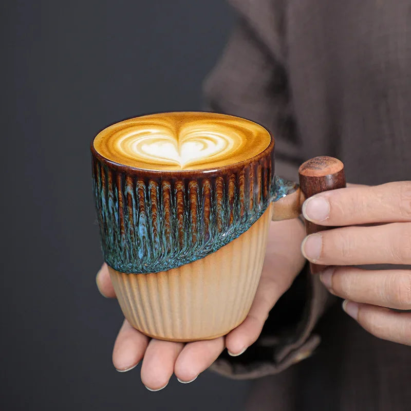 Lorelei Wood Clasp Ceramic Cup