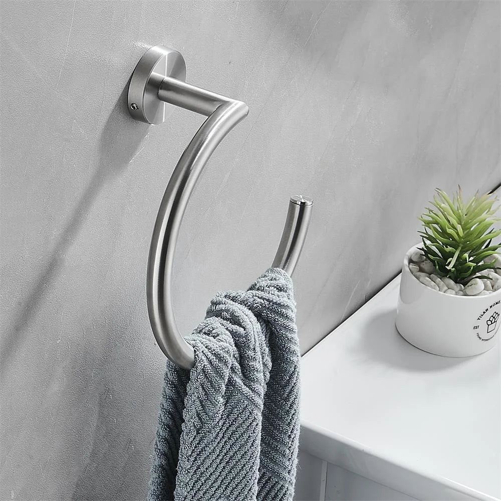 Silver Cresent Hand Towel Holder