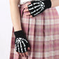 Skeleton Fingerless Punk Gloves