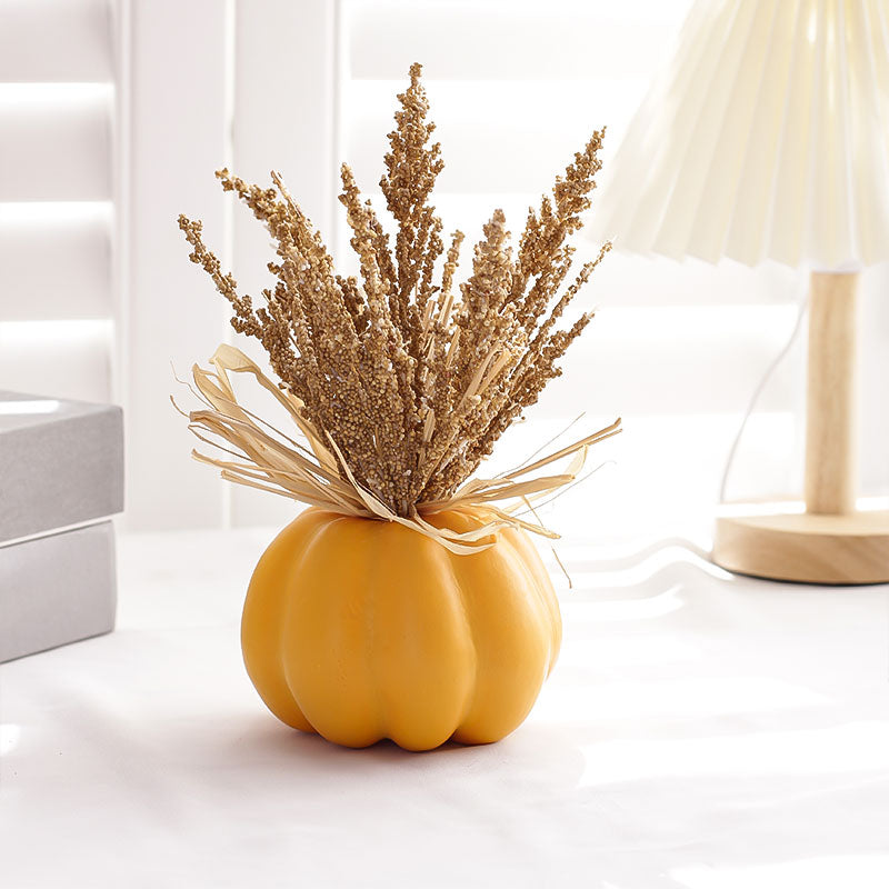 Enchanting Harvest Artificial Pumpkin & Oak Leaf Display