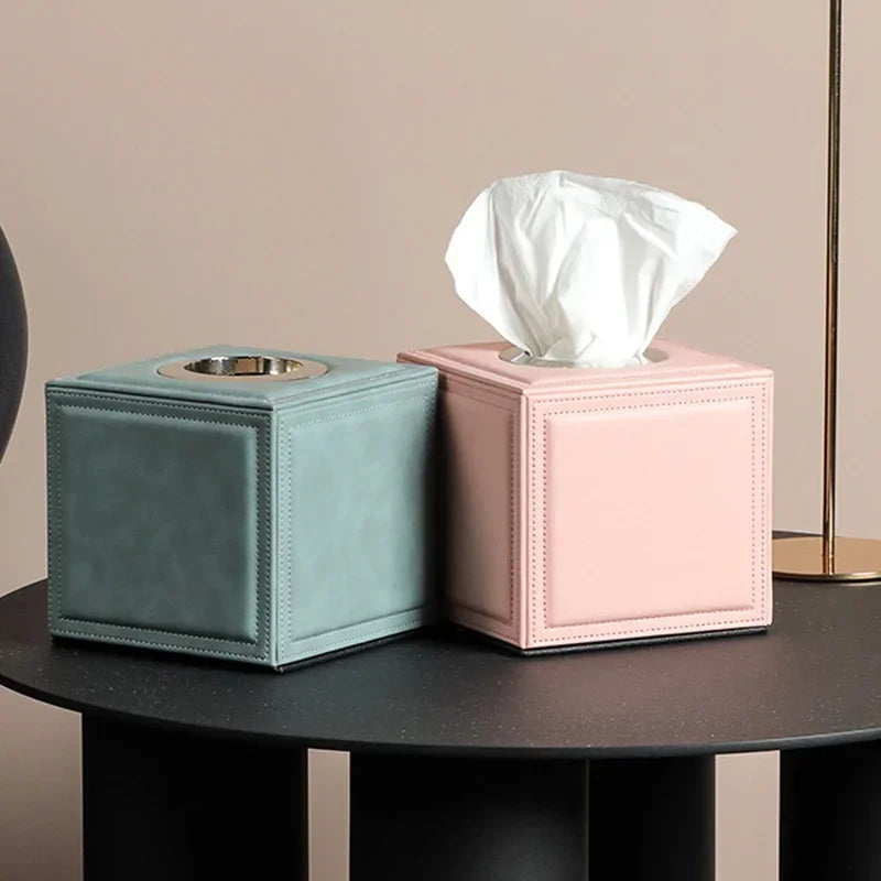 Milan Square Leather Tissue Box