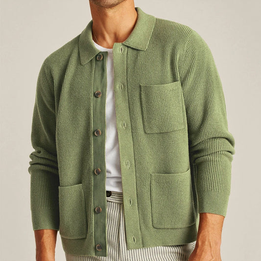 Evergreen Lapel Knit Cardigan