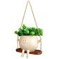 Swinging Smiley Face Hanging Ceramic Planter