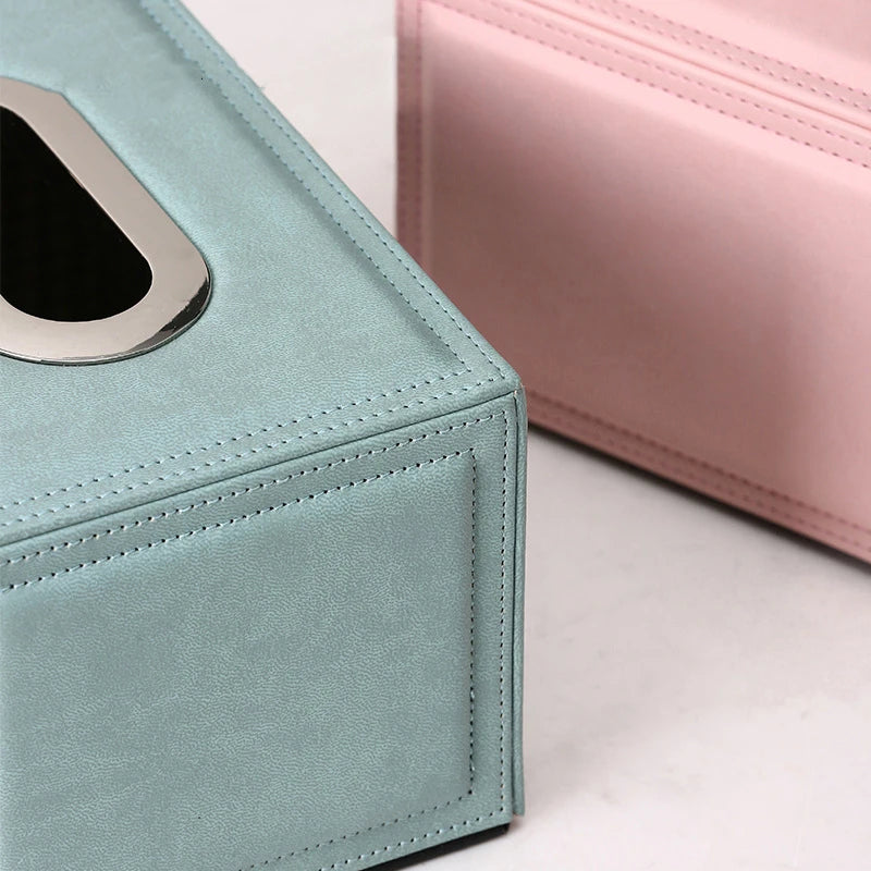Milan Square Leather Tissue Box