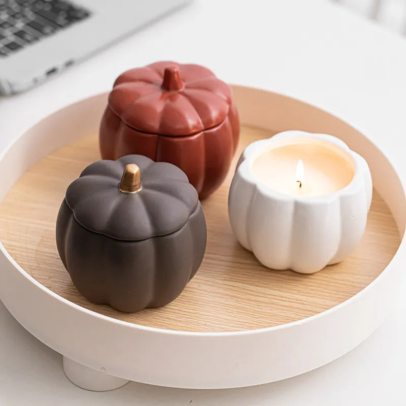 Festive Fall Pumpkin Candle Holder