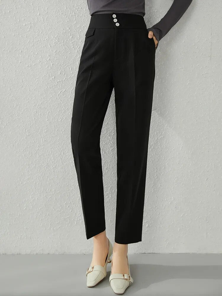 Timeless Solid Casual Pencil Pants for Women
