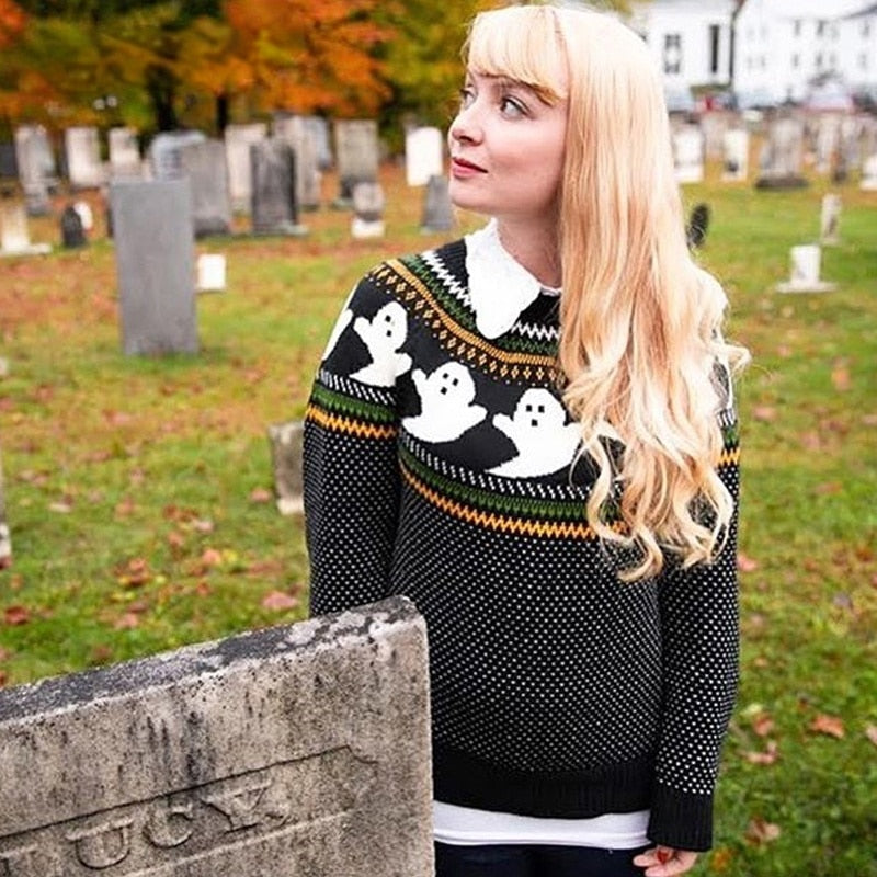 Ghostly Glam Long Sleeve Sweater