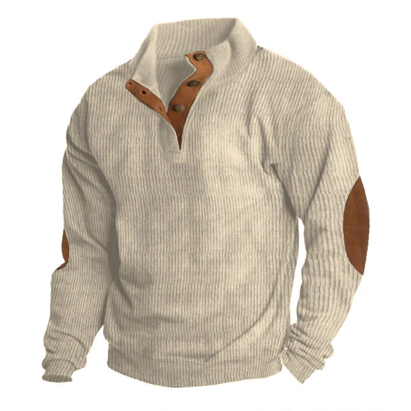 FlareoTech Men's Button Collar Sweater